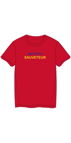 Tee-Shirt Coton Sauveteur Lifeguard Rouge