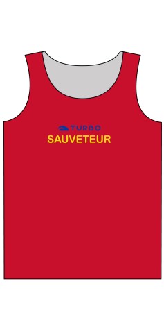 Débardeur Coton Mixte Sauveteur Lifeguard Rouge