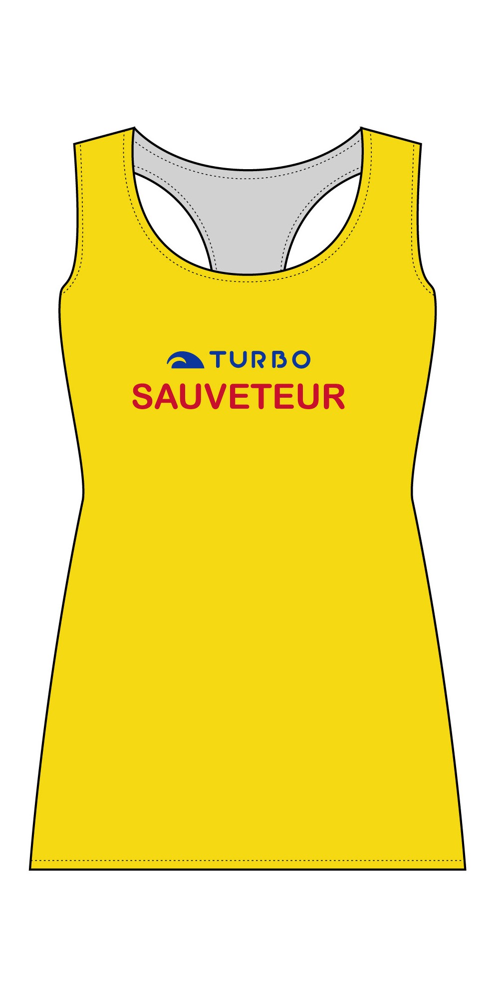 Débardeur Coton Femme Sauveteur Lifeguard Jaune