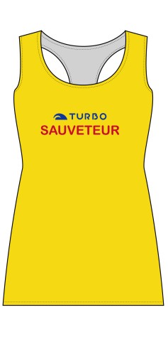 Débardeur Coton Femme Sauveteur Lifeguard Jaune