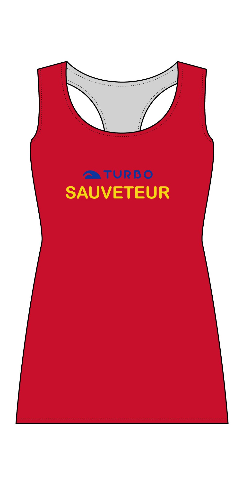 Débardeur Coton Femme Sauveteur Lifeguard Rouge