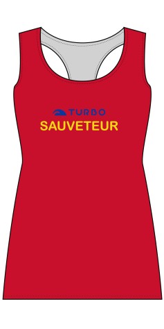 Débardeur Coton Femme Sauveteur Lifeguard Rouge