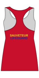 Débardeur Coton Femme Sauveteur Lifeguard Rouge