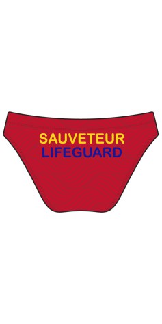 Bas de Bikini Mare Lifeguard Rouge (3 Semaines)