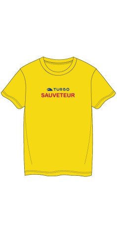 Tee-Shirt Coton Sauveteur Aquatique Jaune