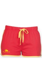 Short Femme Rouge Liseré Jaune