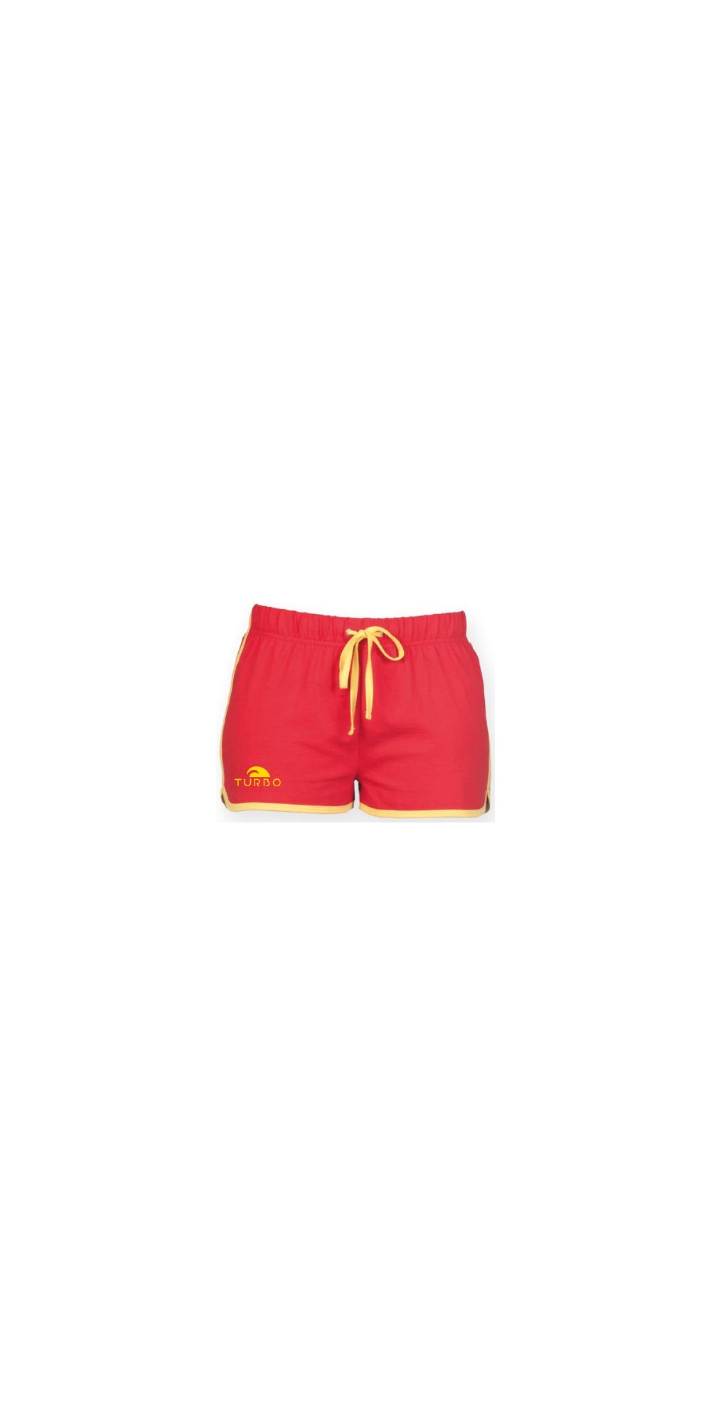 Short Femme Rouge Liseré Jaune