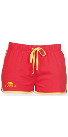 Short Femme Rouge Liseré Jaune