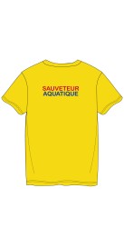 Tee-Shirt Coton Sauveteur Aquatique Bleu Jaune