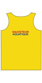 Débardeur Coton Mixte Sauveteur Aquatique Bleu Jaune